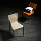 Modern Armless Backrest Leather Chair with Metal Legs for Dining Room