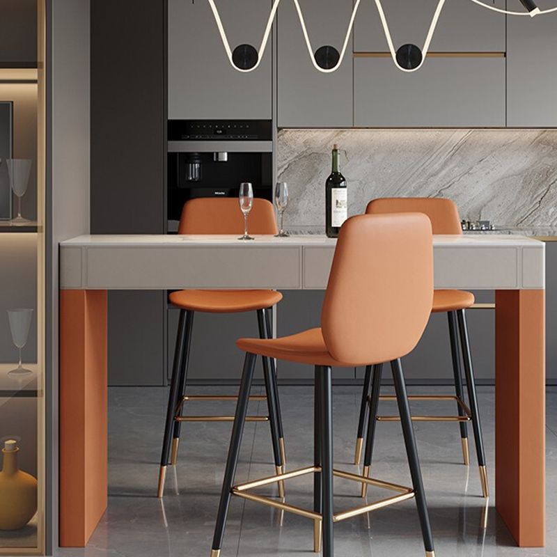 Contemporary  Low Back Counter-height Stool with Upholstered for Living Room