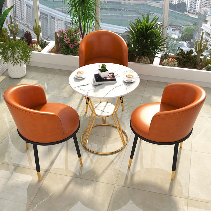 Juego de mesa de comedor de piedra blanca 1/2/4 piezas de comedor moderno