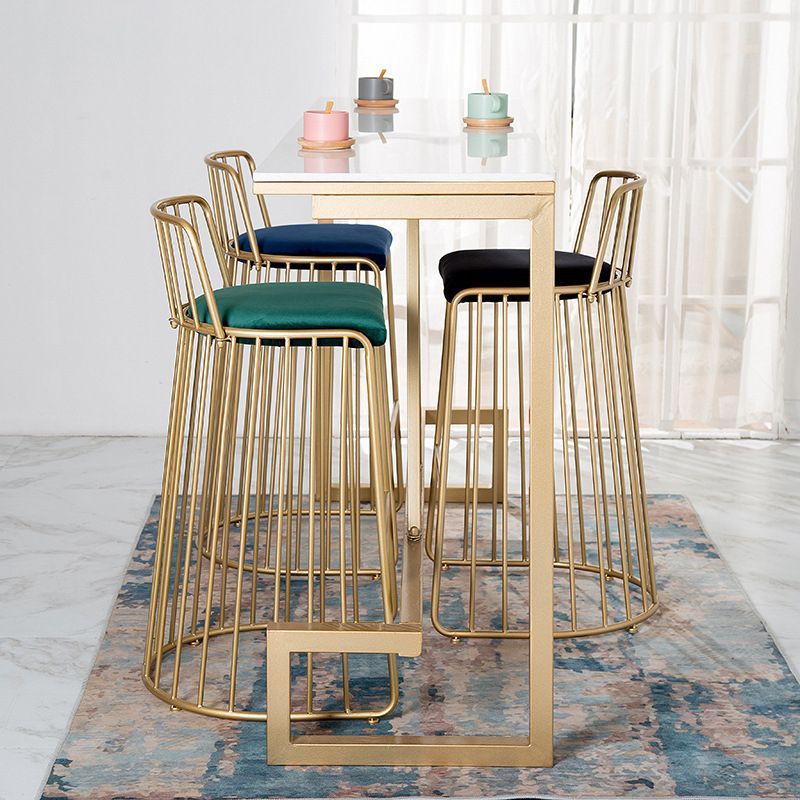 Glam Style Upholstered Bar Stools Armless Low Back Stools with Metal Base Clearhalo 'Bar Furniture' 'Bar Stools' 'bar_stools' 'furn' 'furn_bar_stools' 'Furniture' 'Kitchen & Dining Furniture' 1200x1200_c7955edf-ac79-4af2-8853-188eec3516be