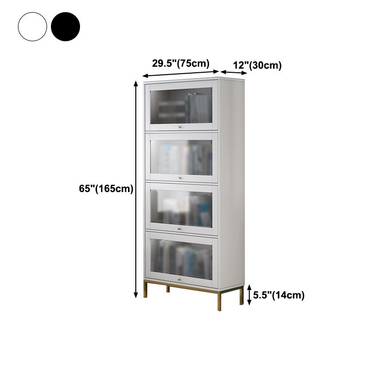11.81"W Bookcase Glam Style Shelf Bookcase for Home and Office with Door Clearhalo 'Bookcases' 'furn' 'furn_bookcases' 'Furniture' 'furniture_bookcases' 'kitchen' 'kitchen_bookcases' 'Living Room Furniture' 'Office Furniture' 1200x1200_c7958630-a3e4-4f4a-9680-4f3a02e27cc4