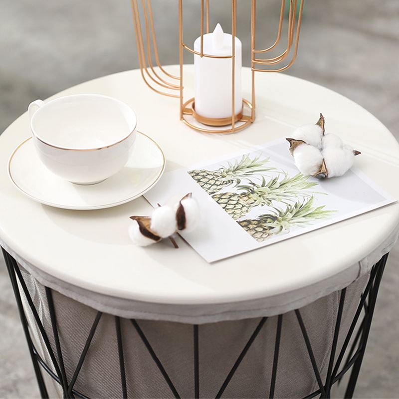 Fram Base Coffee or End Table with Storage Contemporary Metal Round Top Clearhalo 'Coffee & Accent Tables' 'Coffee Tables' 'coffee_tables' 'furn' 'furn_coffee_tables' 'Furniture' 'Living Room Furniture' 1200x1200_c7962a04-fa00-4199-8ed8-a1e7b5c2f936