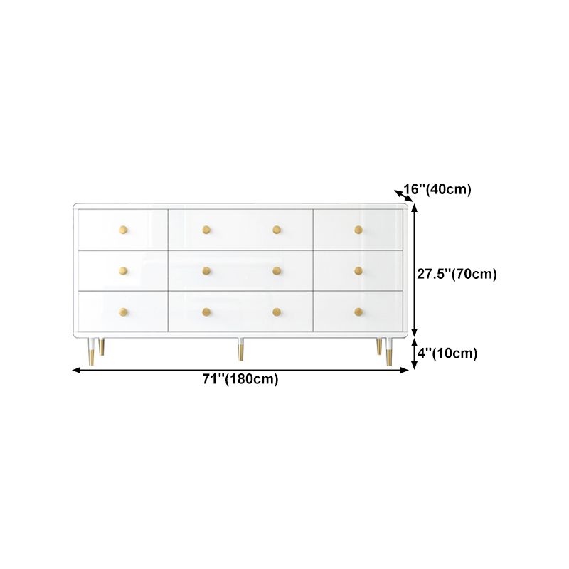 White-gold Buffet Table Wood Glam Style Kitchen Table for Dinning Room Clearhalo 'buffet_sideboard' 'Buffets & Sideboards' 'furn' 'furn_buffet_sideboard' 'Furniture' 'Kitchen & Dining Furniture' 1200x1200_c796db00-14ac-4c40-9e30-70e9fc1b86cd