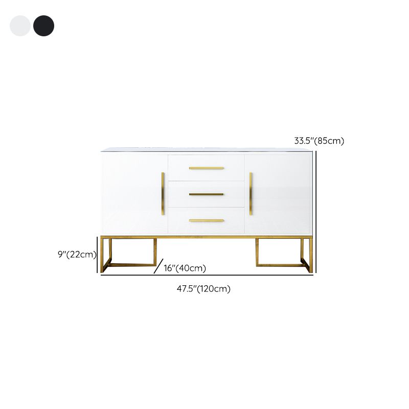 Gabinetes paralela glamoroso de buffet reflejados 3 cajones y 2 puertas buffet de comedor