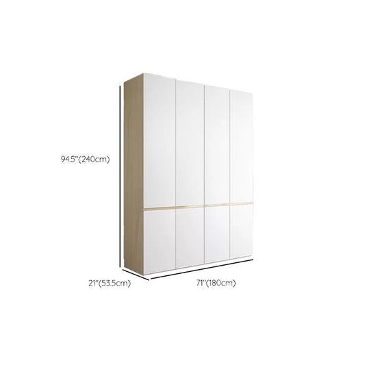Contemporary Wardrobe Armoire with Drawer Hinged Storage Cabinet