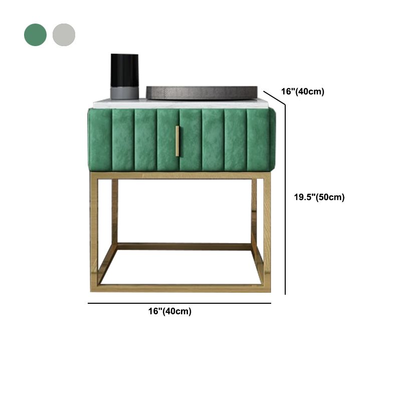 Armoire de chevet en métal et en ardoise Table de chevet minimaliste moderne avec tiroir