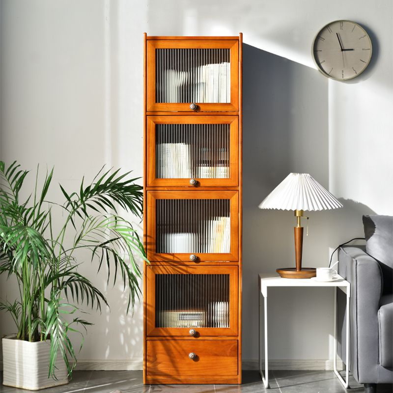 Midden-eeuwse moderne 4-deurkast rechthoek vaste houten accentkast