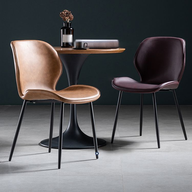 Scandinavian Leather Home Side Chair Matte Finish Wingback Dining Chair (Set of 2) Clearhalo ' kitchen&dining_furn' 'Dining Chairs' 'Dining Tables & Seating' 'dining_chair' 'furn' 'furn_dining_chair' 'Furniture' 'furniture_dining_chair' 'Kitchen & Dining Furniture' 'kitchen' 1200x1200_c79a9728-da7b-4875-91e0-a59237ae9f6e