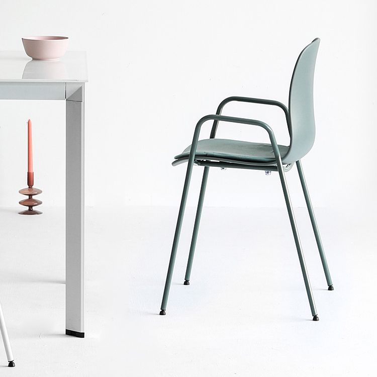 Stackable Dining Arm Chairs Indoor Armchairs with Metal Legs (Set of 4) Clearhalo ' kitchen&dining_furn' 'Dining Chairs' 'Dining Tables & Seating' 'dining_chair' 'furn' 'furn_dining_chair' 'Furniture' 'furniture_dining_chair' 'Kitchen & Dining Furniture' 'kitchen' 1200x1200_c79ad468-206d-45be-9aa9-86977b7d3f82