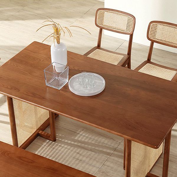 Industrial Solid Wood Brown Dining Table Rectangle Standard Dining Table for Kitchen Clearhalo ' dining_table' 'Dining Tables & Seating' 'Dining Tables' 'furn' 'furn_dining_table' 'Furniture' 'furniture_dining_table' 'Kitchen & Dining Furniture' 'kitchen&dining_furn' 'kitchen' 'kitchen_dining_table' 1200x1200_c79bb844-2ef2-48b8-bace-3f8c885b4f7f