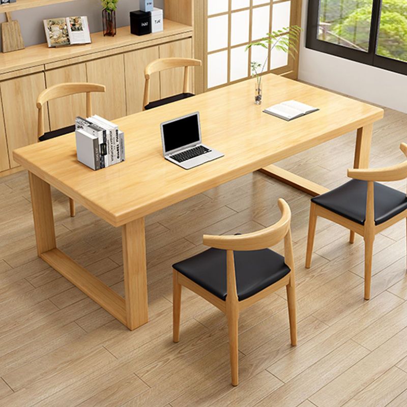 Modern Solid Wood Office Desk Rectangle Task Desk with Sled Base for Home Clearhalo 'furn' 'furn_office_desk' 'Furniture' 'Office Desks' 'Office Furniture' 'office_desk' 1200x1200_c79ce5c9-b35a-46f5-9e95-1eb382543bda