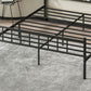 Contemporary Metal Standard Bed, Open-Frame Rectangular Headboard Bed