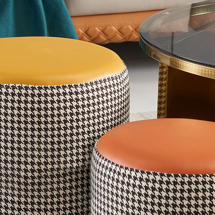 Modern Contrast Color Boucle Pouf Cylinder Shape Cotton Scratch Fool Stool Ottoman Clearhalo 'furn' 'furn_ottomans_poufs' 'Furniture' 'Living Room Furniture' 'Ottomans & Poufs' 'ottomans_poufs' 1200x1200_c79d71a3-3b8d-4fdf-aafb-4e8313217118
