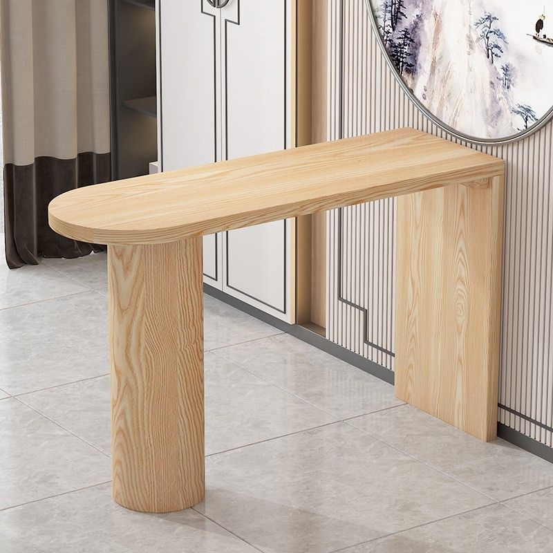 Pine Wood Bar Dining Table Contemporary Bar Table with Sled Base Clearhalo 'Bar Furniture' 'Bar Tables' 'bar_tables' 'furn' 'furn_bar_tables' 'Furniture' 'furniture_bar_tables' 'Kitchen & Dining Furniture' 1200x1200_c79dd179-8f0e-4b66-9d9e-f45b4d59e341