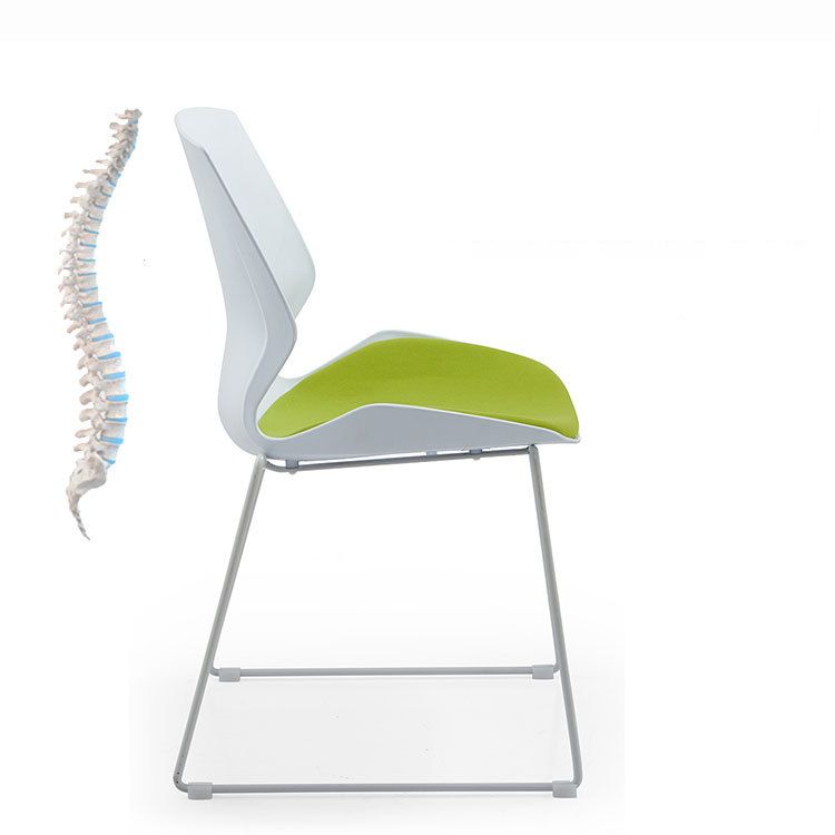 モダンアームレス布張りのオフィスチェアノーホイールプラスチックオフィスチェア