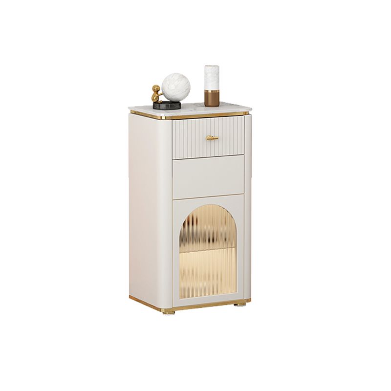 Commode combinée de style moderne vertical coffre de rangement de chambre à coucher blanc avec lumière du capteur