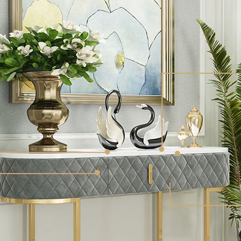 Sled Glam Marble Console Tabel 14 "W Oval Console Accent Table voor Hall