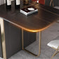 Modern Style Rectangle Dining Table 62.6" Sintered Stone Drop-Leaf Table with Metal Base Clearhalo ' dining_table' 'Dining Tables & Seating' 'Dining Tables' 'furn' 'furn_dining_table' 'Furniture' 'furniture_dining_table' 'Kitchen & Dining Furniture' 'kitchen&dining_furn' 'kitchen' 'kitchen_dining_table' 1200x1200_c79e6702-a294-4f21-a67d-43276ba03c2e