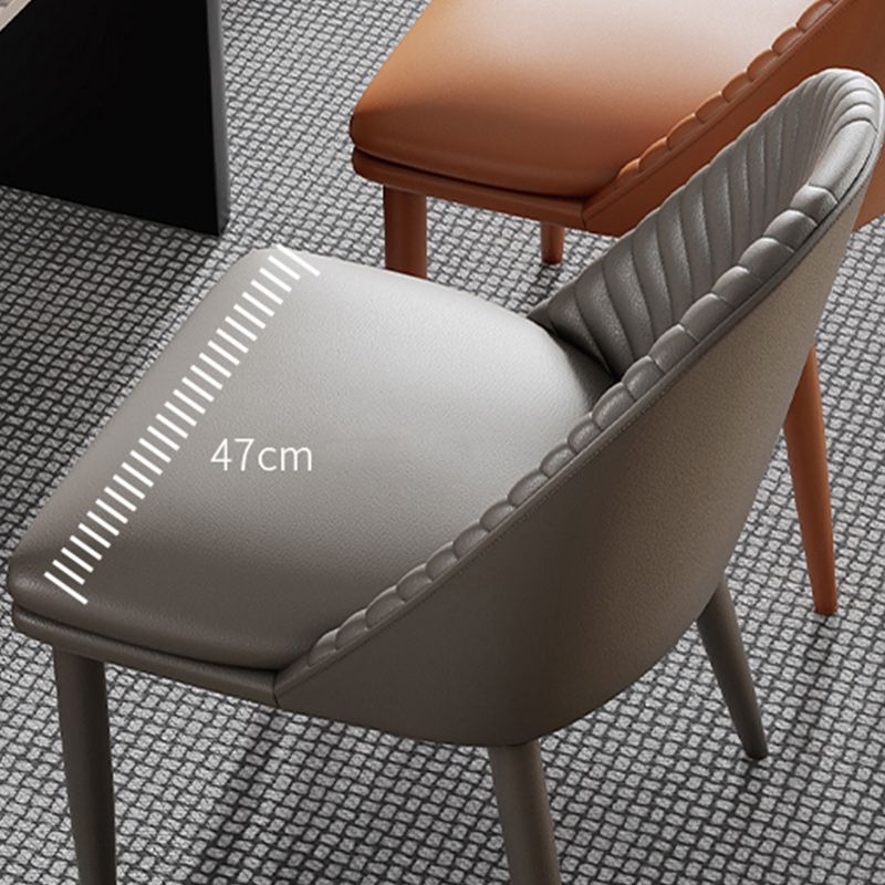 Minimalist Style Solid Back Armless Dining Chairs Leather Dining Chairs Clearhalo 'Dining Chairs' 'Dining Tables & Seating' 'dining_chair' 'furn' 'furn_dining_chair' 'Furniture' 'Kitchen & Dining Furniture' 1200x1200_c79f2069-c983-473f-975d-871db2a6fea8