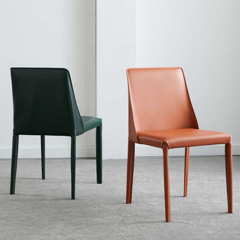 Contemporary Leather Dining Chair Armless Solid Back Chair for Home Clearhalo 'Dining Chairs' 'Dining Tables & Seating' 'dining_chair' 'furn' 'furn_dining_chair' 'Furniture' 'furniture_dining_chair' 'Kitchen & Dining Furniture' 1200x1200_c7a0695f-0a46-4cea-9a1a-195dbf0f59fc