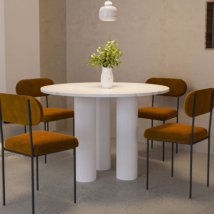 Round Shape Two-Color Dining Table Sintered Stone Table Contemporary with 3 Legs Clearhalo ' dining_table' 'Dining Tables & Seating' 'Dining Tables' 'furn' 'furn_dining_table' 'Furniture' 'furniture_dining_table' 'Kitchen & Dining Furniture' 'kitchen&dining_furn' 'kitchen' 'kitchen_dining_table' 1200x1200_c7a080c6-96ff-447f-962c-e696cda4c8d6