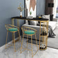 Glam Style Bar Table Stone Top Iron Base Pub Table with Shelf for Living Room, Only Table Clearhalo 'Bar Furniture' 'Bar Tables' 'bar_tables' 'furn' 'furn_bar_tables' 'Furniture' 'furniture_bar_tables' 'Kitchen & Dining Furniture' 1200x1200_c7a20b3b-b25a-4725-9cd6-bd81ee418fb0