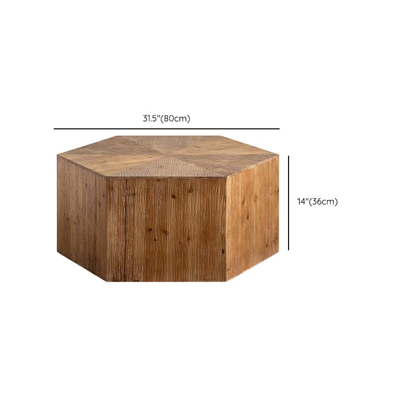 Tavolo d'angolo rustico Tavolino con accento marrone in legno massiccio per soggiorno