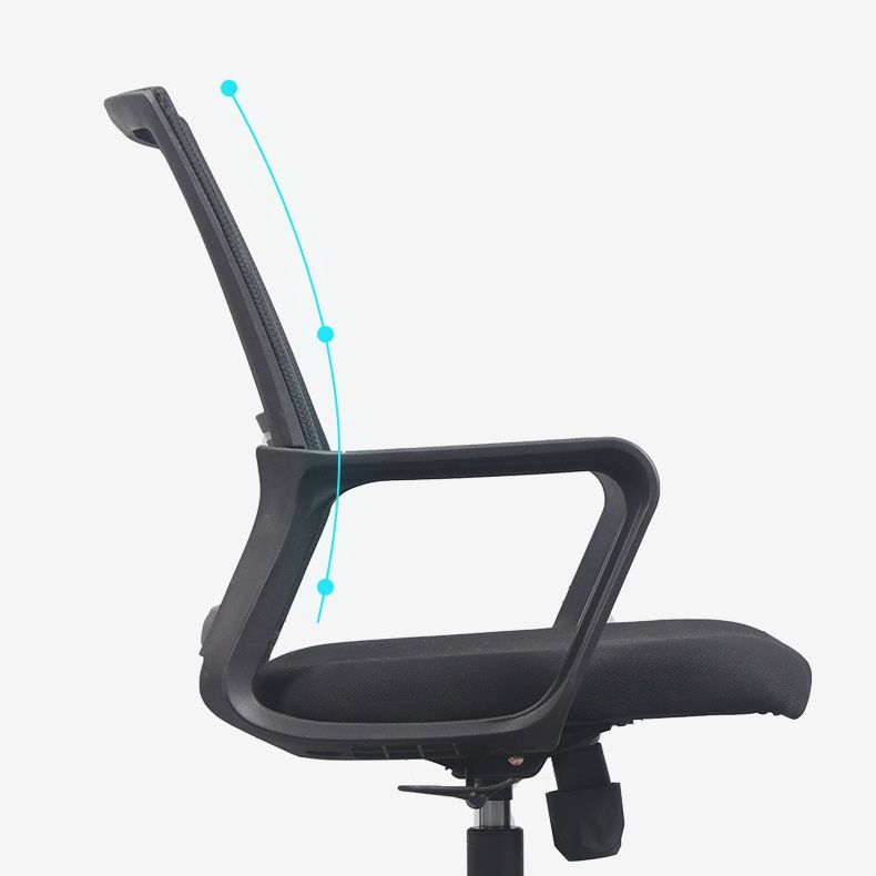 Chaise de bureau à armes fixes Roues de chaise de dos en microfibre haute support lombaire