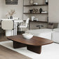 17"H Moderner Couchtisch Schwarzer Couchtisch aus massivem Holz