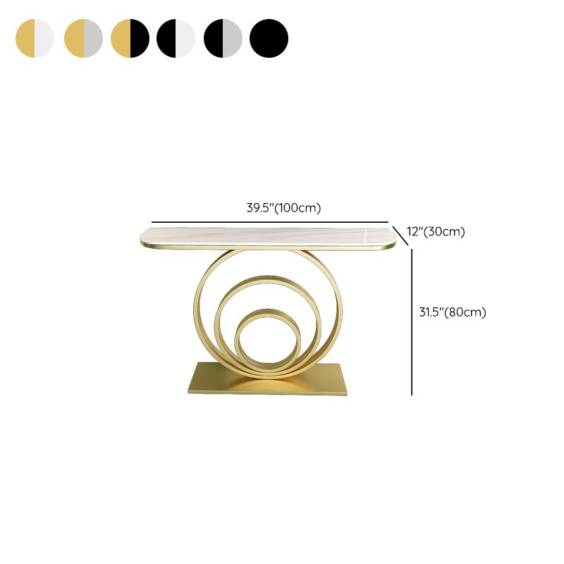 Mesa final de metal glam -metal Media mesa de sofá de piedra de luna para Hall