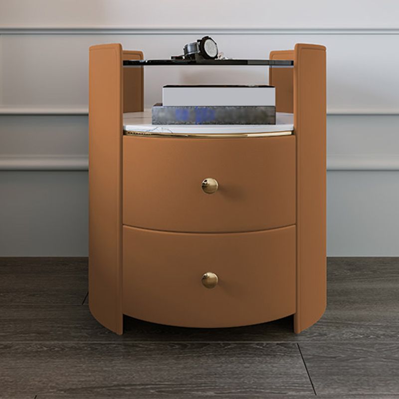 Top de vidrio Nightsand Modern Storage Open Storage Mesa de madera maciza de madera maciza