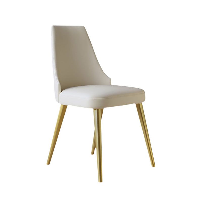 Chaise scandinave à dossier solide sans accoudoirs, pour la maison, chaise d'appoint en cuir pour salle à manger