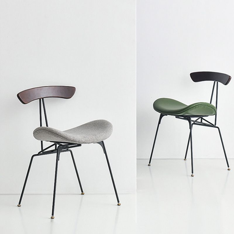 Black Iron Legs Dining Chairs Industrial Armless Dining Side Chair Clearhalo 'Dining Chairs' 'Dining Tables & Seating' 'dining_chair' 'furn' 'furn_dining_chair' 'Furniture' 'Kitchen & Dining Furniture' 1200x1200_c7a6166a-7257-402f-9579-ce467ab9b846