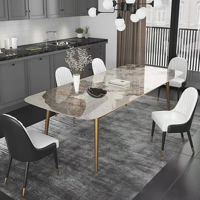 Set di dinette glam per sala da pranzo 1/4/6/7 pezzi set da pranzo bianco lucido