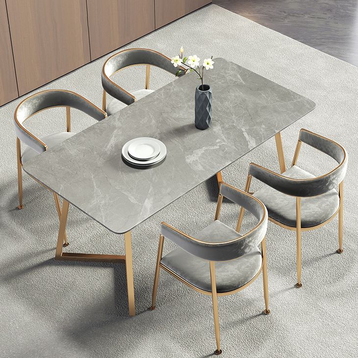 Metal Traditional Luxury Rectangle Table Sintered Stone Table with Sled Base Clearhalo ' dining_table' 'Dining Tables & Seating' 'Dining Tables' 'furn' 'furn_dining_table' 'Furniture' 'furniture_dining_table' 'Kitchen & Dining Furniture' 'kitchen&dining_furn' 'kitchen' 'kitchen_dining_table' 1200x1200_c7a95738-5bc4-4da2-af4f-a5b59e58f1fe