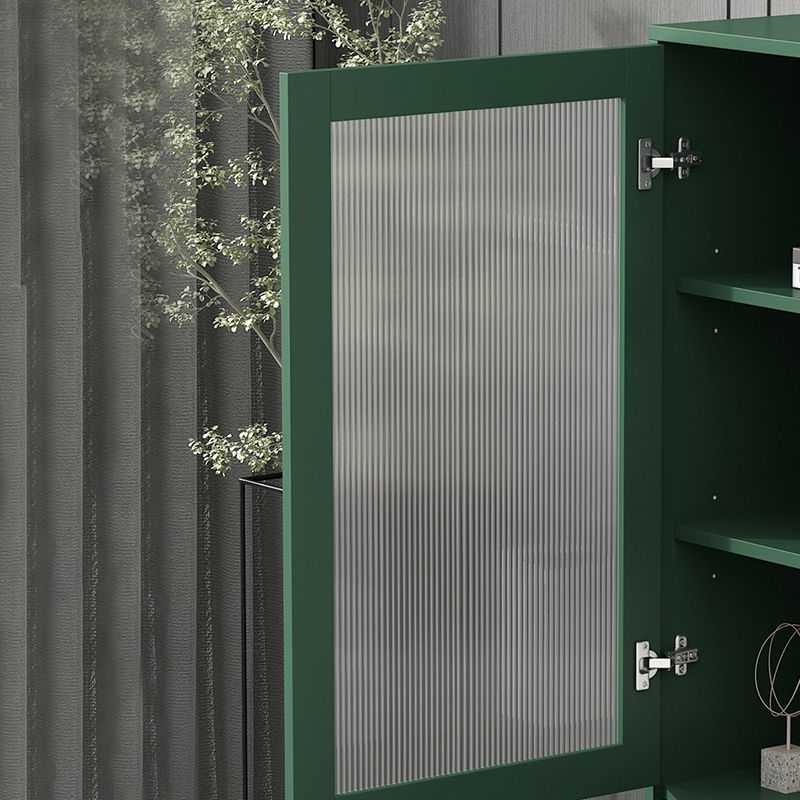 Contemporary Bar Pulls Accent Chest in White/ Blue/ Green with Steel Legs