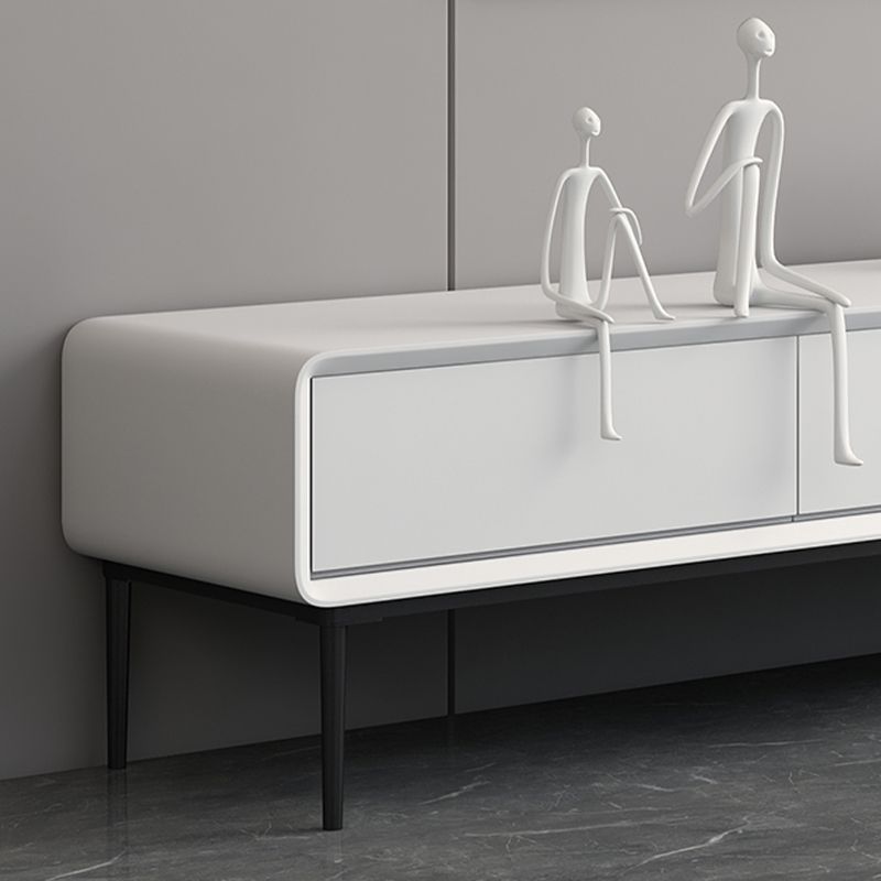 White TV Media Console Contemporary TV Stand Console with Drawers Clearhalo 'furn' 'furn_tv_stands_entertainment_centers' 'Furniture' 'Living Room Furniture' 'TV Stands & Entertainment Centers' 'TV Stands & Media Storage Furniture' 'tv_stands_entertainment_centers' 1200x1200_c7a976e3-00eb-40b4-bde0-418edf77f9dc