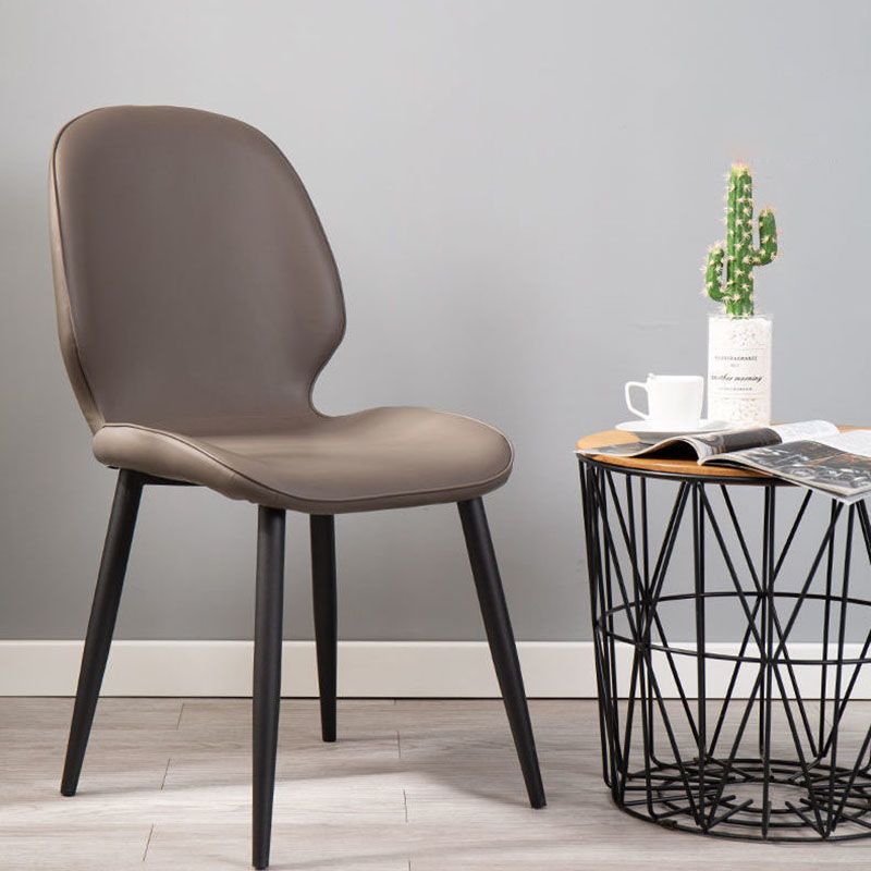 Modern Chair Solid Back Dining Armless Chairs with Metal Legs for Kitchen Clearhalo ' kitchen&dining_furn' 'Dining Chairs' 'Dining Tables & Seating' 'dining_chair' 'furn' 'furn_dining_chair' 'Furniture' 'furniture_dining_chair' 'Kitchen & Dining Furniture' 'kitchen' 1200x1200_c7a99c17-6aea-48fb-bfe3-1f08cef58fb3