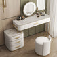 Glam Wood Vanity Dressing Table Slate Top Makeup Vanity Set with Drawers