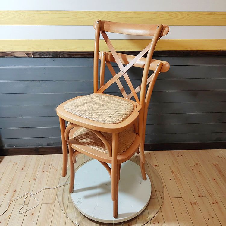 Wooden Contemporary Indoor Dining Side Chair Stackable Cross Back Chair Clearhalo ' kitchen&dining_furn' 'Dining Chairs' 'Dining Tables & Seating' 'dining_chair' 'furn' 'furn_dining_chair' 'Furniture' 'furniture_dining_chair' 'Kitchen & Dining Furniture' 'kitchen' 1200x1200_c7ab2a30-0429-4aae-ac39-6aee1255b246