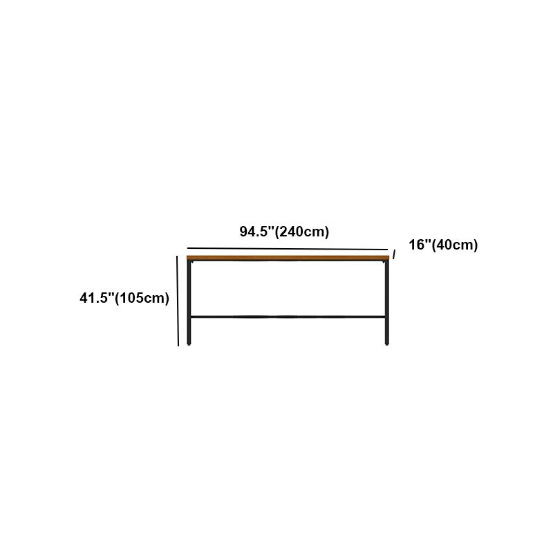Brown Modern Style Bar Table Solid Wood and Iron Breakroom Bar Table Clearhalo 'Bar Furniture' 'Bar Tables' 'bar_tables' 'furn' 'furn_bar_tables' 'Furniture' 'furniture_bar_tables' 'Kitchen & Dining Furniture' 1200x1200_c7ac71f9-591e-4b00-bb12-03097c848dca