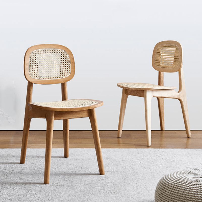 Rubber Wood Dining Chairs Scandinavian Open Back Dining Side Chair
