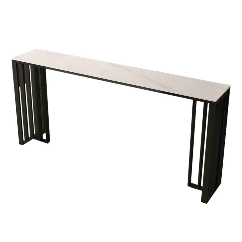 Marble Counter Table Rectangle Table Top with Black Double Base Clearhalo 'Bar Furniture' 'Bar Tables' 'bar_tables' 'furn' 'furn_bar_tables' 'Furniture' 'Kitchen & Dining Furniture' 1200x1200_c7ae60ae-b5b4-47bc-99f9-79ce26337ee3