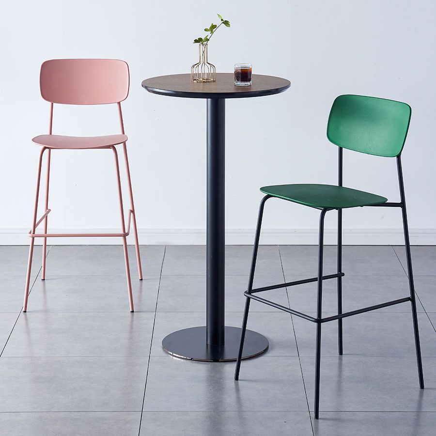 Taburete de la barra de respaldo escandinavo rectángulo de plástico Taburada de contra-altura