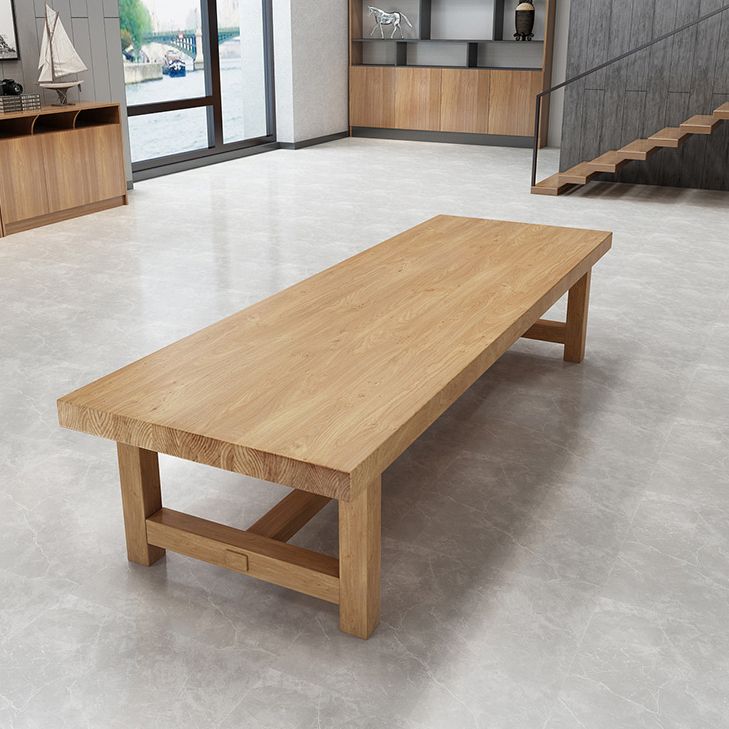 Pine Wood Rectangular Writing Desk Natural Contemporary Desk