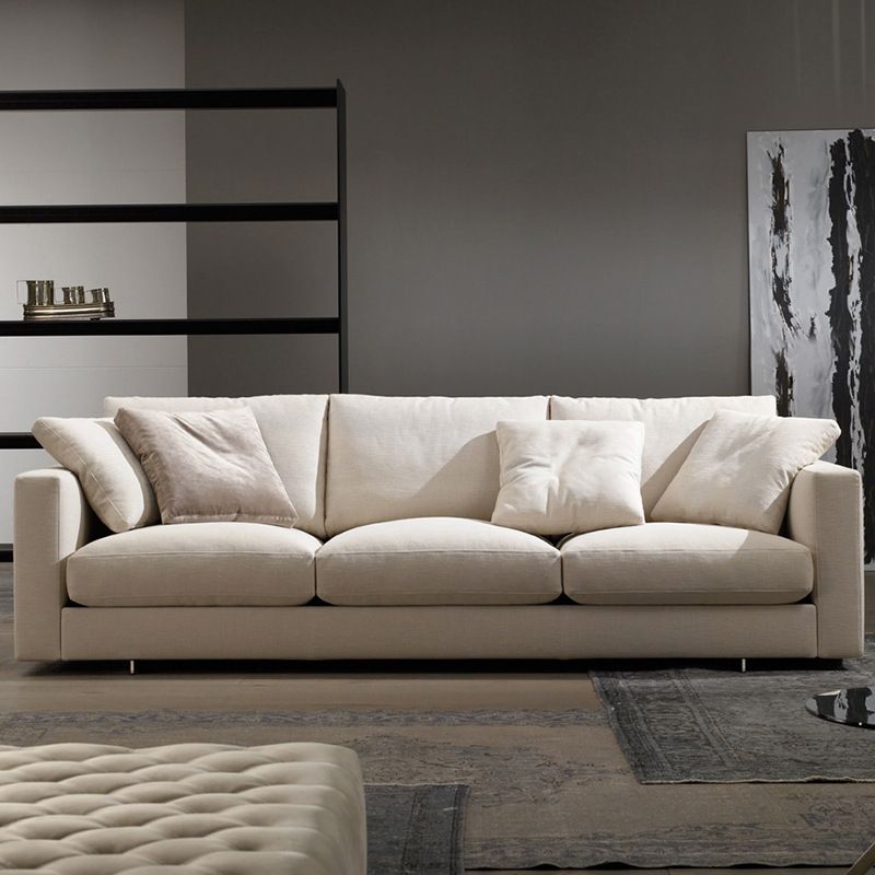 Modern Fabric Square Arm Sofa Standard Cushions Beige 4 Legs Sofa Clearhalo 'furn' 'furn_sofas' 'Furniture' 'furniture_sofas' 'kitchen' 'kitchen_sofas' 'Living Room Furniture' 'Sofa' 'sofas' 1200x1200_c7b2a6ee-c585-4062-a8d7-c6e1e92a8569