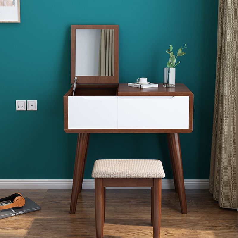 Solid Wood Dressing Table Mirror Make-up Vanity with 1 Drawer