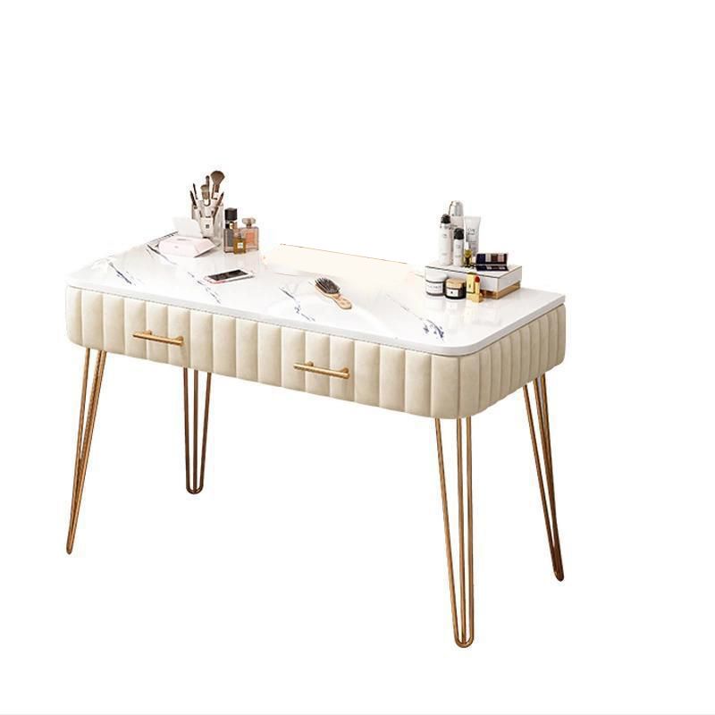 Luxurious Metal 29.53-In High Vanity Makeup Dressing Table Stool Set