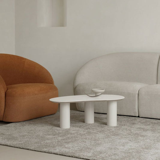 Round Black/White Coffee Table 3 Legs 1 Single Cocktail Table