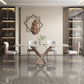 Sintered Stone Dining Table Modern Gold Furniture with Pedestal Steel Base